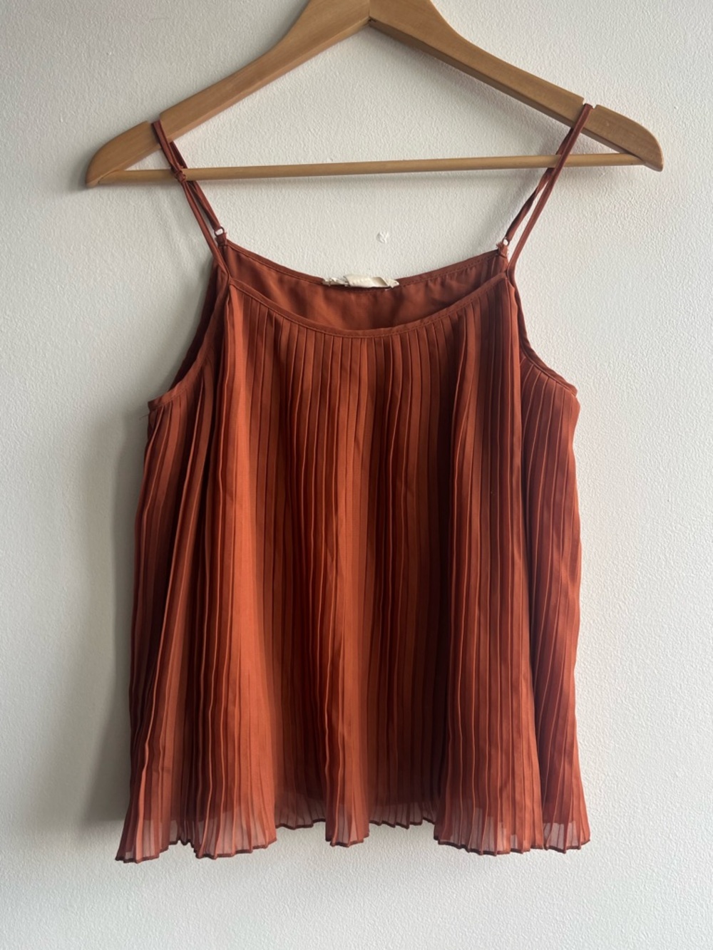 VTG Y2K Forever 21 Pleated Rust Spaghetti Strap Top Size M Summer Boho